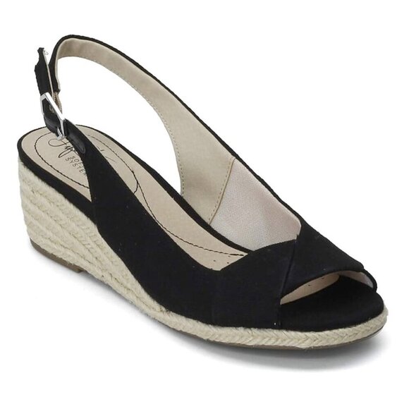 Life Stride Shoes - Lifestride socialite espadrille wedge sandal black Size 9